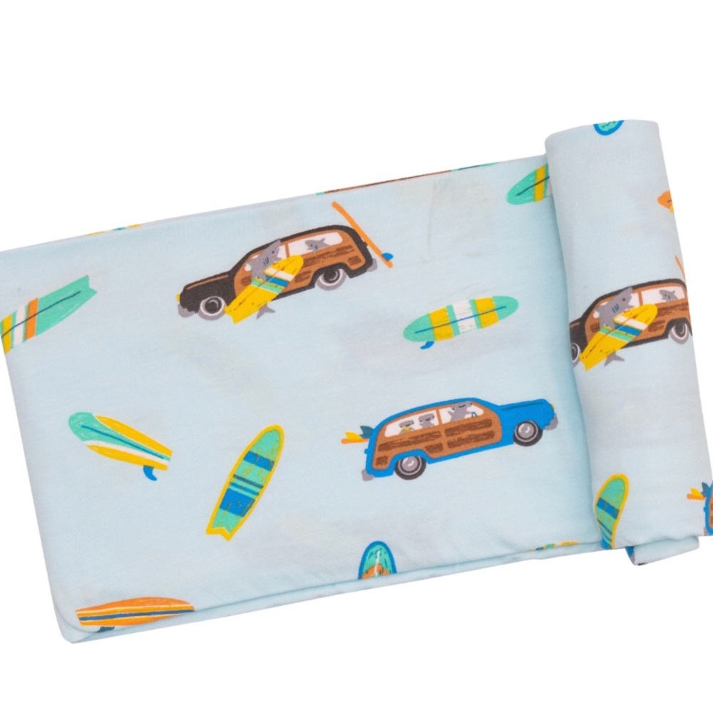 Angel Dear Woody Surf Sharks Swaddle NWT